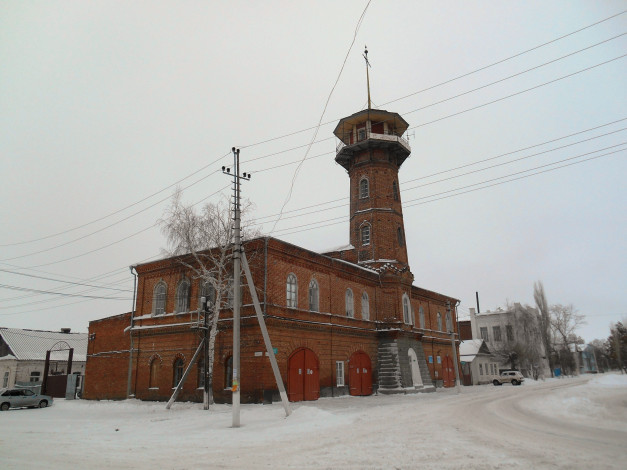 Обои картинки фото города, - здания,  дома, здание, город, саратовская область, хвалынск, хлебная площадь, пожарная часть
