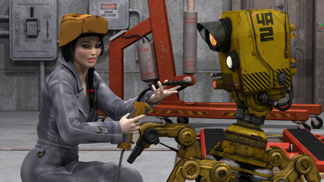 Обои картинки фото 3д графика, фантазия , fantasy, взгляд, девушка, фон