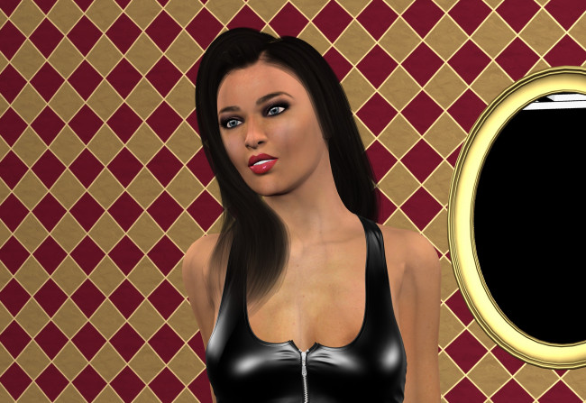 Обои картинки фото 3д графика, люди , people, фон, взгляд, девушка