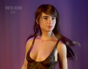 Картинка 3д+графика люди+ people взгляд девушка