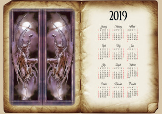 Картинка календари фэнтези крылья существо