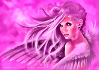 обоя календари, фэнтези, девушка, крылья, лицо, взгляд, женщина, calendar, 2020