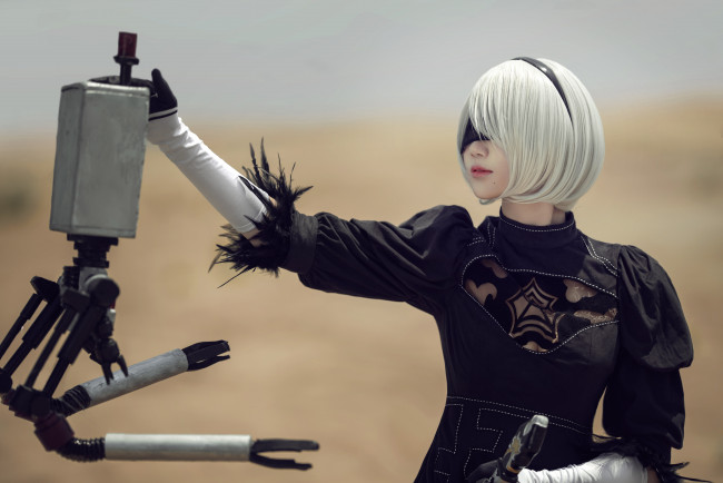 Обои картинки фото девушки, -unsort , девушки с оружием, робот, девушка, андроид, 2в