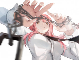 Картинка аниме chainsaw+man человек бензопила