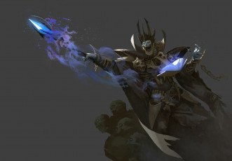 Картинка фэнтези нежить лич посох магия мертвецы