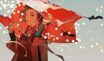 Картинка аниме unknown +другое+ девочка ткань конфетти