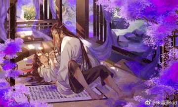 Картинка аниме mo+dao+zu+shi вэй усянь лань ванцзи цветы