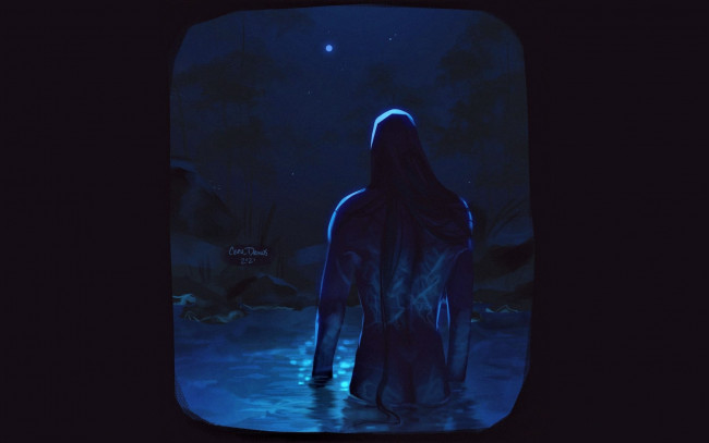 Обои картинки фото аниме, mo dao zu shi, лань, ванцзи, шрамы, озеро