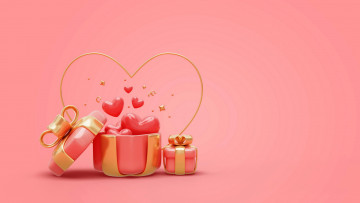 обоя праздничные, день святого валентина,  сердечки,  любовь, сердечки