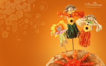 обоя праздничные, масленица, блины, икра, чучела