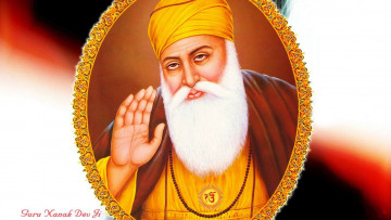 обоя рисованное, религия, нанак, гуру, портрет