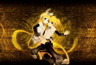 Картинка аниме vocaloid kagamine rin len