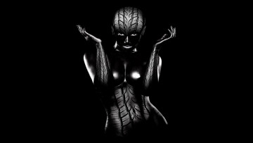 Картинка 3д графика fantasy фантазия фон шина девушка