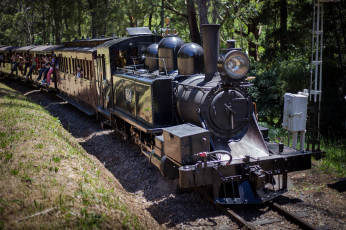 Картинка техника паровозы дорога железная поезд вагоны паровоз