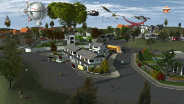 Картинка 3д+графика fantasy+ фантазия улица дома