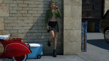 Картинка 3д+графика people+ люди девушка улица