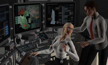 Картинка 3д+графика fantasy+ фантазия пульт парень девушка