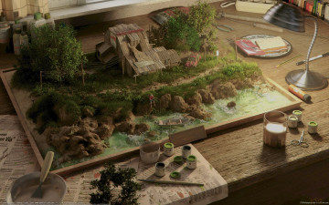 Картинка alberto+trujillo 3д+графика realism+ реализм alberto trujillo макет краски лампа