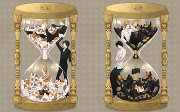 Картинка аниме natsume+yuujinchou мальчики кошки колбы
