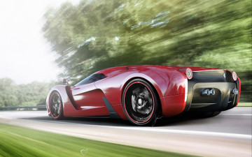 обоя автомобили, 3д, ferrari