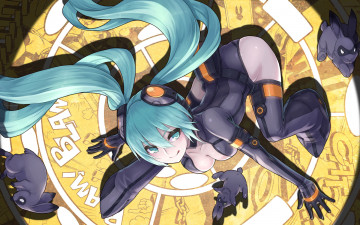 Картинка vocaloid аниме hatsune miku язык вокалоид nidy-2d- арт наушники животные зайцы девушка