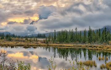 Картинка природа реки озера облака река лес горы