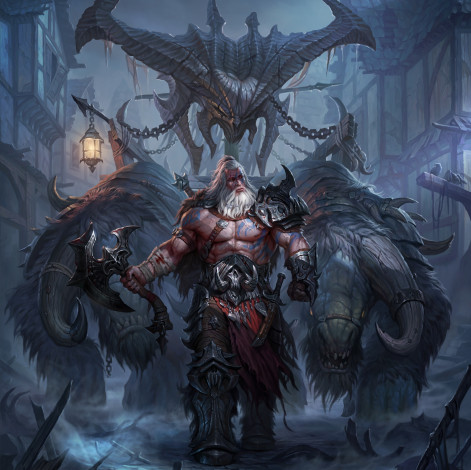 Обои картинки фото diablo iii,  reaper of souls, видео игры, варвар, андрей, кузинский, существа, чудовища, reaper, of, souls, diablo, iii