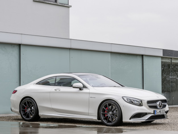 Обои картинки фото автомобили, mercedes-benz, 2014, светлый, c217, coupе, amg, s, 63