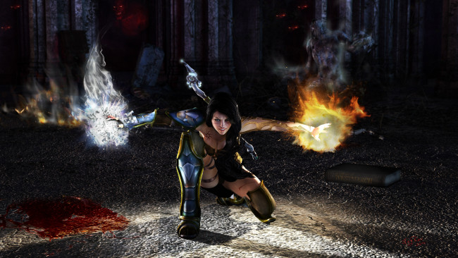 Обои картинки фото 3д графика, fantasy , фантазия, девушка, улыбка, магия