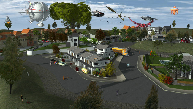 Обои картинки фото 3д графика, fantasy , фантазия, улица, дома