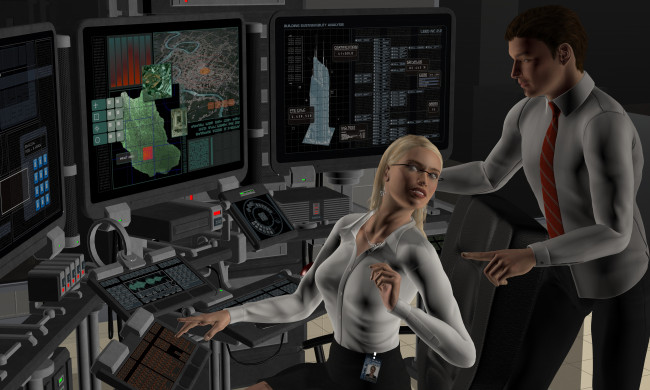 Обои картинки фото 3д графика, fantasy , фантазия, пульт, парень, девушка