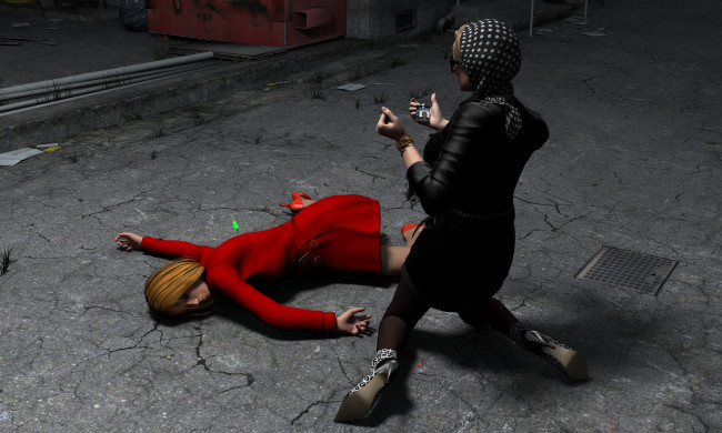 Обои картинки фото observers, 3д графика, fantasy , фантазия, улица, девушки