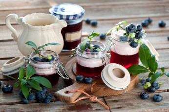 Картинка еда мороженое +десерты десерт голубика желе