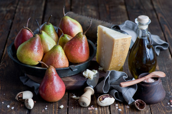 Картинка еда натюрморт масло сыр груши