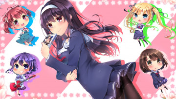 Картинка аниме saenai+heroine+no+sodatekata девушки artist tagme hyoudou michiru kasumigaoka utaha katou megumi sawamura spencer eriri saenai heroine no sodatekata hashima izumi