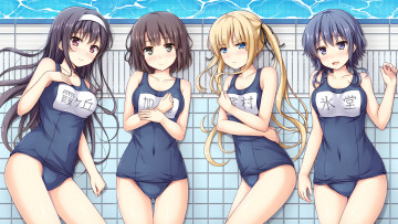 Картинка аниме saenai+heroine+no+sodatekata купальники бассейн saenai heroine no sodatekata nakamura sumikage sawamura spencer eriri katou megumi kasumigaoka utaha hyoudou michiru девушки группа