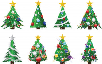 Картинка праздничные векторная+графика+ новый+год елки