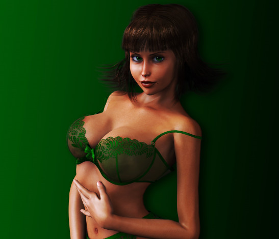 Обои картинки фото 3д графика, люди , people, девушка, взгляд, фон