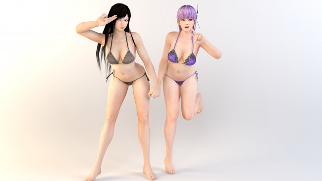 Обои картинки фото 3д графика, аниме , anime, взгляд, фон, девушки