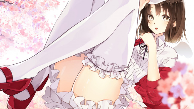 Обои картинки фото аниме, saenai heroine no sodatekata, saenai, heroine, no, sodatekata, шатенка, девушка, katou, megumi, recotasan, взгляд