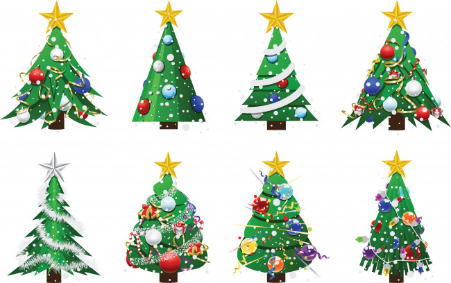 Обои картинки фото праздничные, векторная графика , новый год, елки