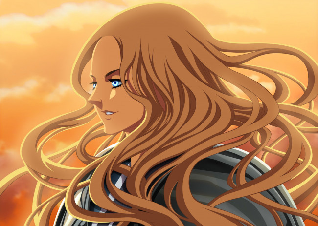 Обои картинки фото рисованное, люди, фон, взгляд, девушка, волосы