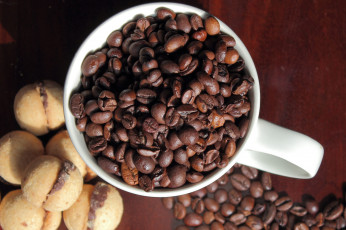 Картинка еда кофе +кофейные+зёрна кружка