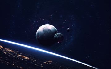 Картинка космос арт вселенная звезды планеты галактика