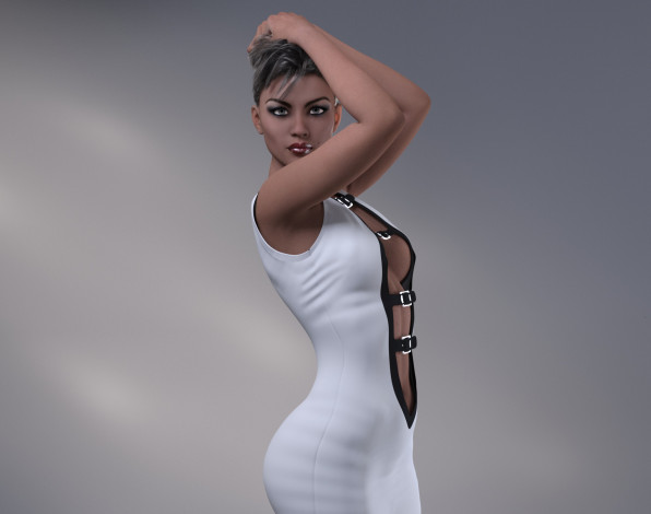 Обои картинки фото 3д графика, люди , people, фон, взгляд, девушка