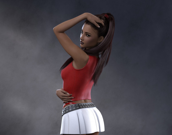 Обои картинки фото 3д графика, люди , people, взгляд, девушка, фон