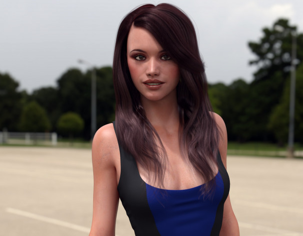 Обои картинки фото 3д графика, люди , people, фон, взгляд, девушка