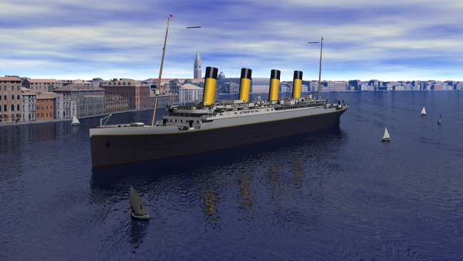 Обои картинки фото корабли, 3d, корабль, море