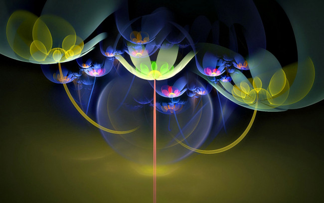 Обои картинки фото 3д графика, цветы , flowers, сферы, цветы, линии