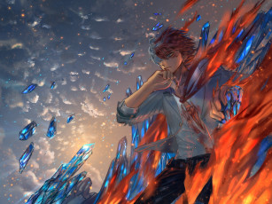 Картинка аниме boku+no+hero+academia тодороки шото